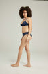 The Sheer Deco High Leg Brief Navy, UK lingerie at My Devilish Desires