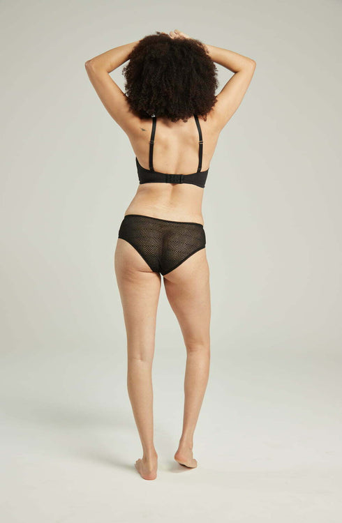 The Sheer Deco Hipster Brief Black, UK lingerie at My Devilish Desires