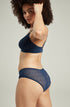The Sheer Deco Hipster Brief Navy, UK lingerie at My Devilish Desires