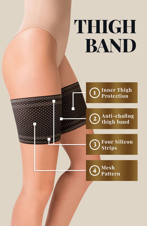 Gabriella Mesh Thigh Band 511 Black, UK lingerie at My Devilish Desires
