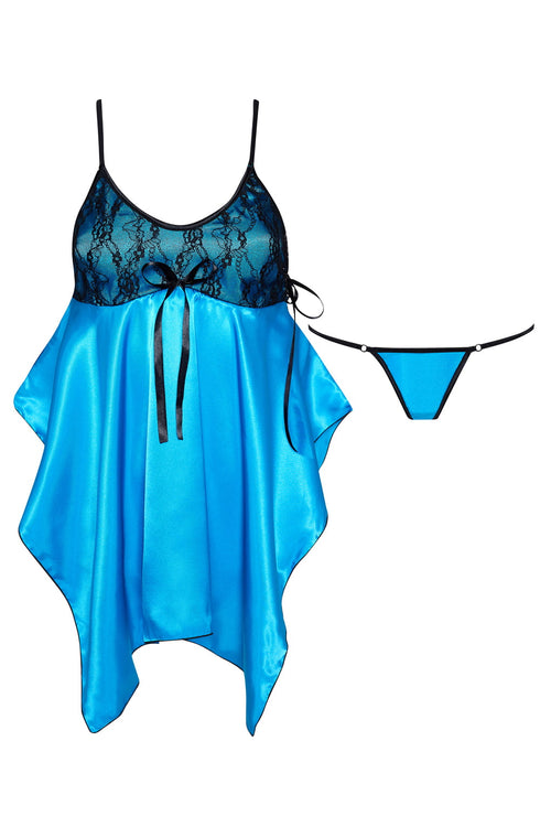 Beauty Night BN6647 Julieta Chemise Turquoise, UK lingerie at My Devilish Desires