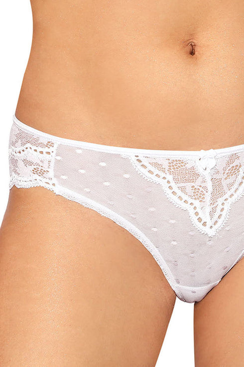 Roza Lagerta Brief White, UK lingerie at My Devilish Desires