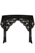 Roza Lagerta Suspender Belt Black, UK lingerie at My Devilish Desires