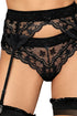 Roza Lagerta Suspender Belt Black, UK lingerie at My Devilish Desires
