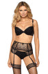 Roza Anuk Suspender Belt Black, UK lingerie at My Devilish Desires