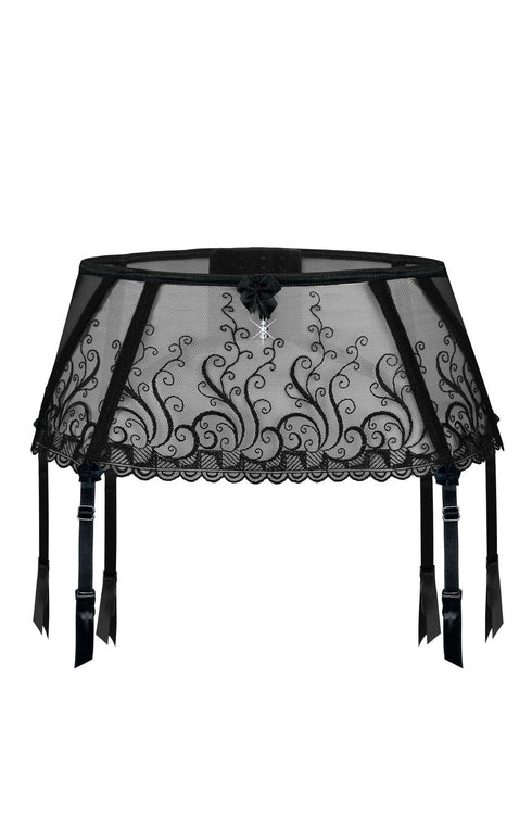 Roza Anuk Suspender Belt Black, UK lingerie at My Devilish Desires