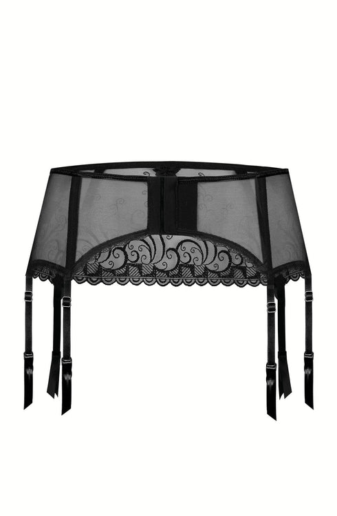 Roza Anuk Suspender Belt Black, UK lingerie at My Devilish Desires