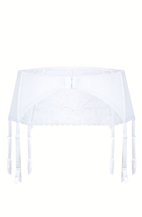 Roza Anuk Suspender Belt White, UK lingerie at My Devilish Desires