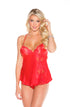 Shirley of Hollywood 20016 Red Babydoll, UK lingerie at My Devilish Desires
