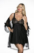 Shirley of Hollywood X3595 Black 3 Piece Babydoll, UK lingerie at My Devilish Desires