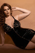 YesX YX740Q Plus Size Black Wet Look Zip Front Lace Trim Mini Dress, wet look clubwear at My Devilish Desires
