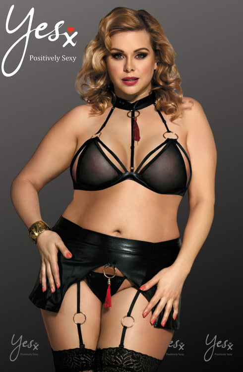 YesX YX823Q Bra Set Black, UK lingerie at My Devilish Desires