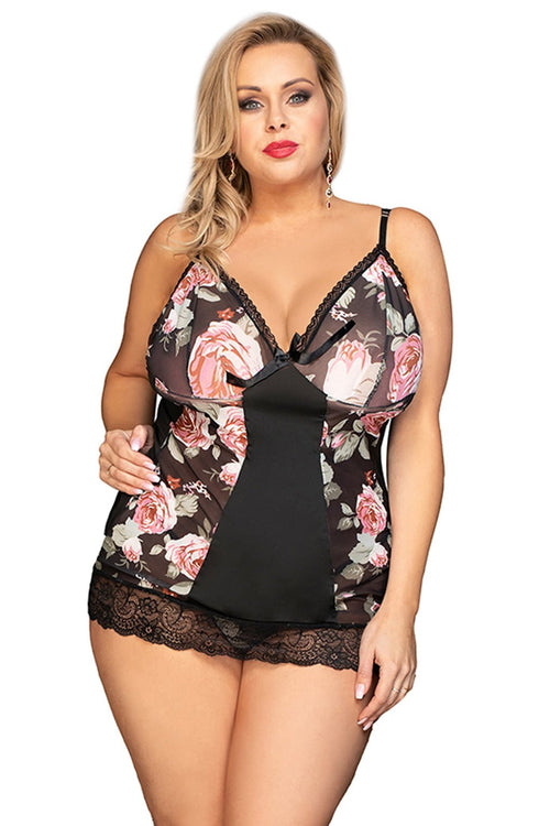 YesX YX835Q Floral Babydoll, UK lingerie at My Devilish Desires
