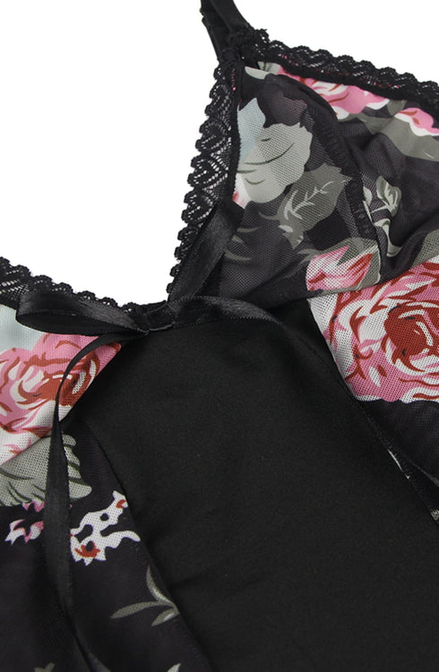 YesX YX835Q Floral Babydoll, UK lingerie at My Devilish Desires