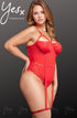 YesX YX858Q Red Bodysuit, UK lingerie at My Devilish Desires