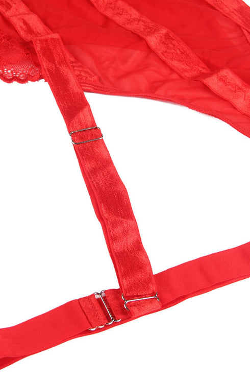 YesX YX858Q Red Bodysuit, UK lingerie at My Devilish Desires
