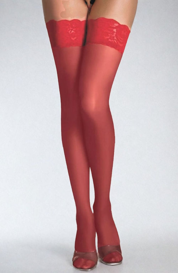 YesX YX862 Floral Lace Hold Ups, roleplay lingerie at My Devilish Desires