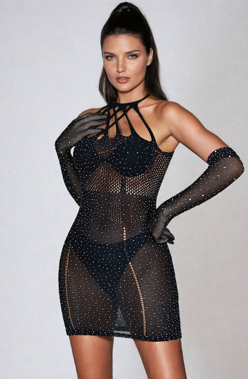 YesX YX865 Sparkle Rhinestone Fishnet, roleplay lingerie at My Devilish Desires