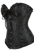 YesX YX886 black brocade corset, plus size UK lingerie at My Devilish Desires