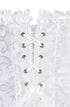 YesX YX887 white brocade corset back view, UK lingerie at My Devilish Desires