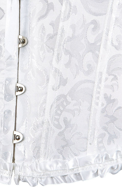 YesX YX887 white brocade corset, romantic UK lingerie at My Devilish Desires