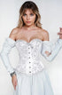 YesX YX887 Elegant White Brocade Corset up to 2XL, UK lingerie at My Devilish Desires