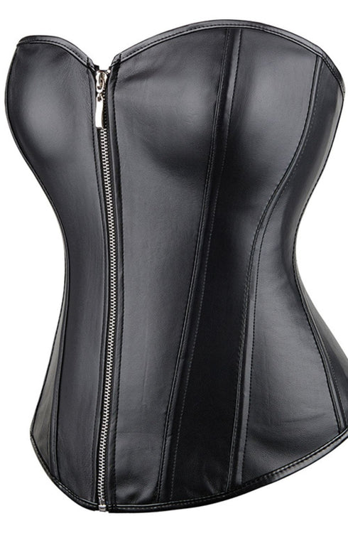 YesX YX888 black corset back view, plus size lingerie at My Devilish Desires