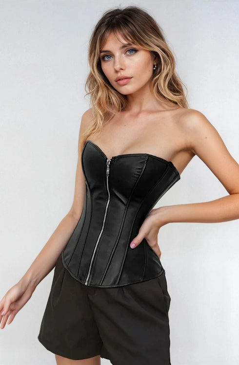YesX YX888 black corset, plus size clubwear lingerie up to 4XL at My Devilish Desires