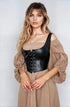 YesX YX889 black corset side view, plus size lingerie at My Devilish Desires
