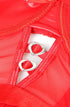 YesX YX891 Red Faux Leather Look and Mesh, wet look clubwear at My Devilish Desires