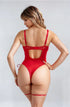 YesX YX891 Red Faux Leather Look and Mesh, wet look clubwear at My Devilish Desires