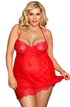 YesX YX952Q Red Babydoll Set, UK lingerie at My Devilish Desires