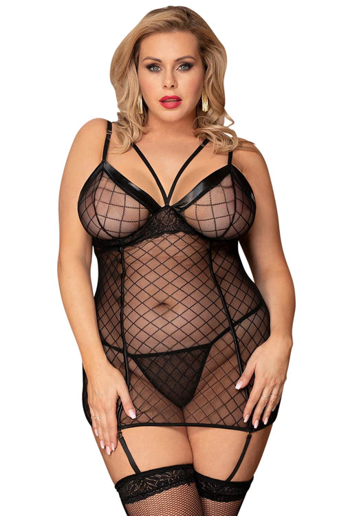 YesX YX954Q Black Chemise, UK lingerie at My Devilish Desires