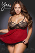 YesX YX958Q Black/Red Babydoll Set, UK lingerie at My Devilish Desires
