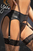 YesX YX985 Suspender Belt and Thong Set Black, UK lingerie at My Devilish Desires