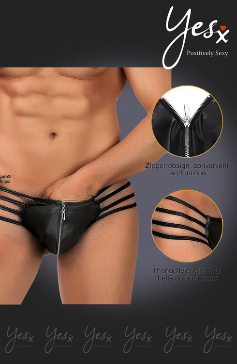 YesX YX971 Men's Thong Black, UK lingerie at My Devilish Desires