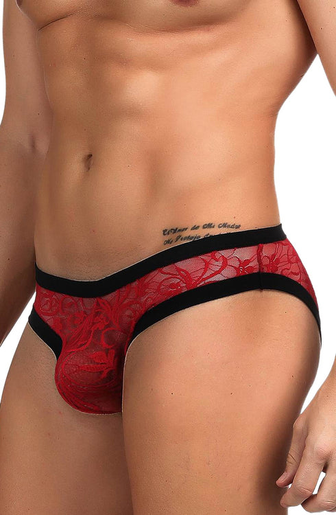 YesX YX974 Men's Brief Red/Black, UK lingerie at My Devilish Desires