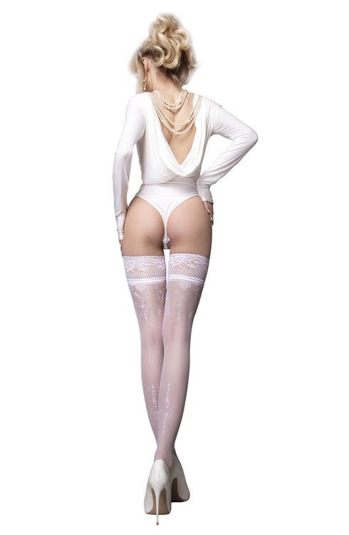 Ballerina 585 White Hold Ups, UK lingerie at My Devilish Desires