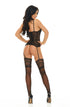 Beauty Night Ravenna black wet look corset back view, clubwear at My Devilish Desires