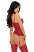 Beauty Night Ravenna cherry wet look corset, bold lingerie at My Devilish Desires