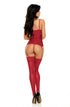 Beauty Night Ravenna cherry wet look corset, bold lingerie at My Devilish Desires