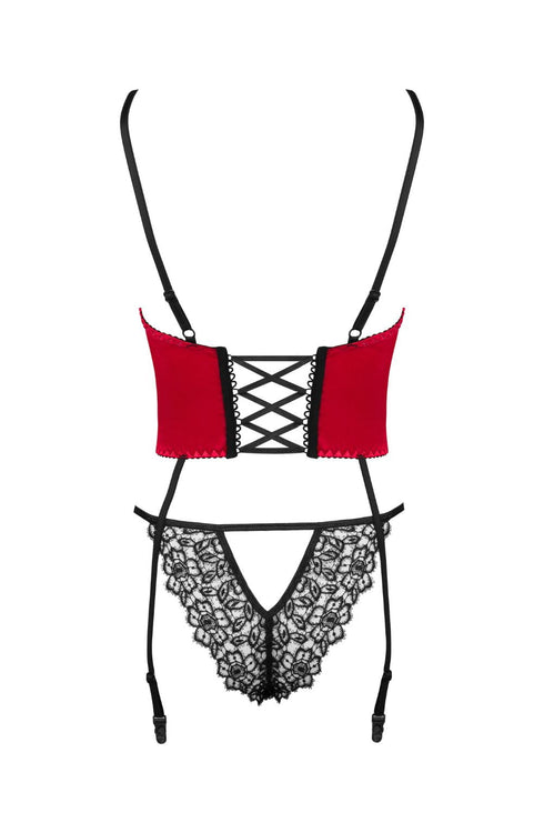 Beauty Night Olena corset back view, UK lingerie at My Devilish Desires