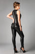 Me Seduce Debby black leather look catsuit back view, clubwear at My Devilish Desires