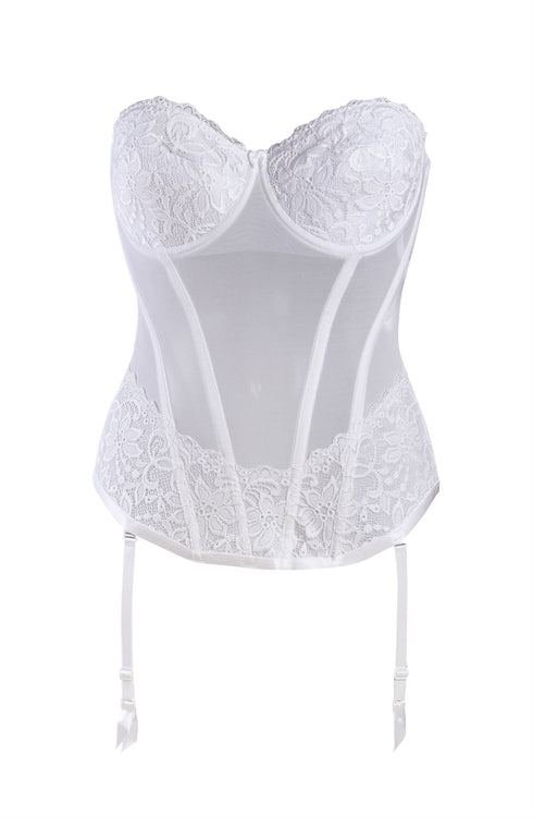 Gracya Anastasia white corset back view, UK lingerie at My Devilish Desires