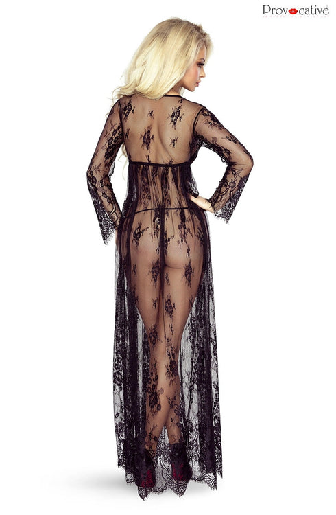 PR5080 So Elegant Robe Black, UK lingerie at My Devilish Desires
