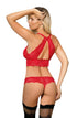 Roza Zuza red half corset, bold UK lingerie at My Devilish Desires