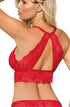 Roza Zuza red half corset back view, UK lingerie at My Devilish Desires