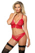 Roza Zuza red half corset detail, UK lingerie at My Devilish Desires