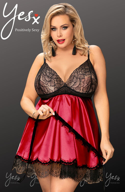 YesX YX832Q Babydoll and Blindfold, UK lingerie at My Devilish Desires