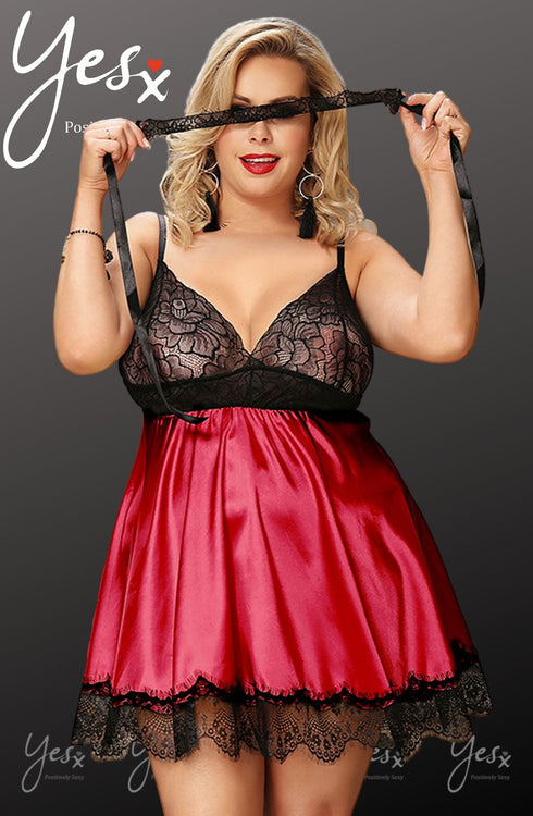YesX YX832Q Babydoll and Blindfold, UK lingerie at My Devilish Desires